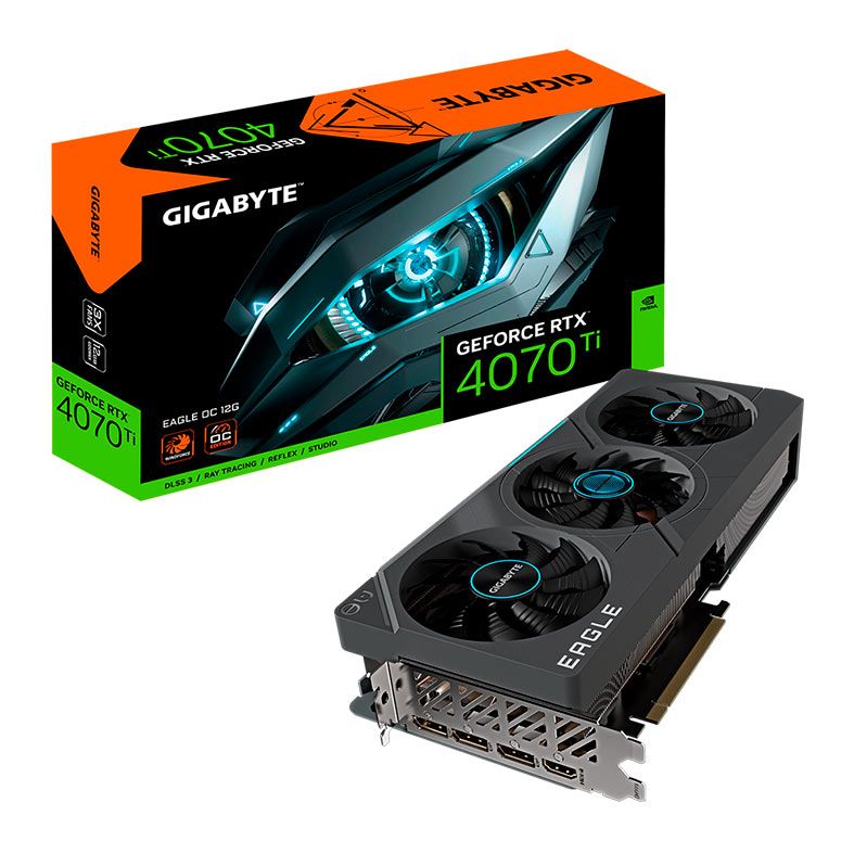 Placa de Video Gigabyte GeForce RTX 4070 Ti Eagle OC, 12GB, GDDR6X, 192-bits, GV-N407TEAGLE-OC-12GD