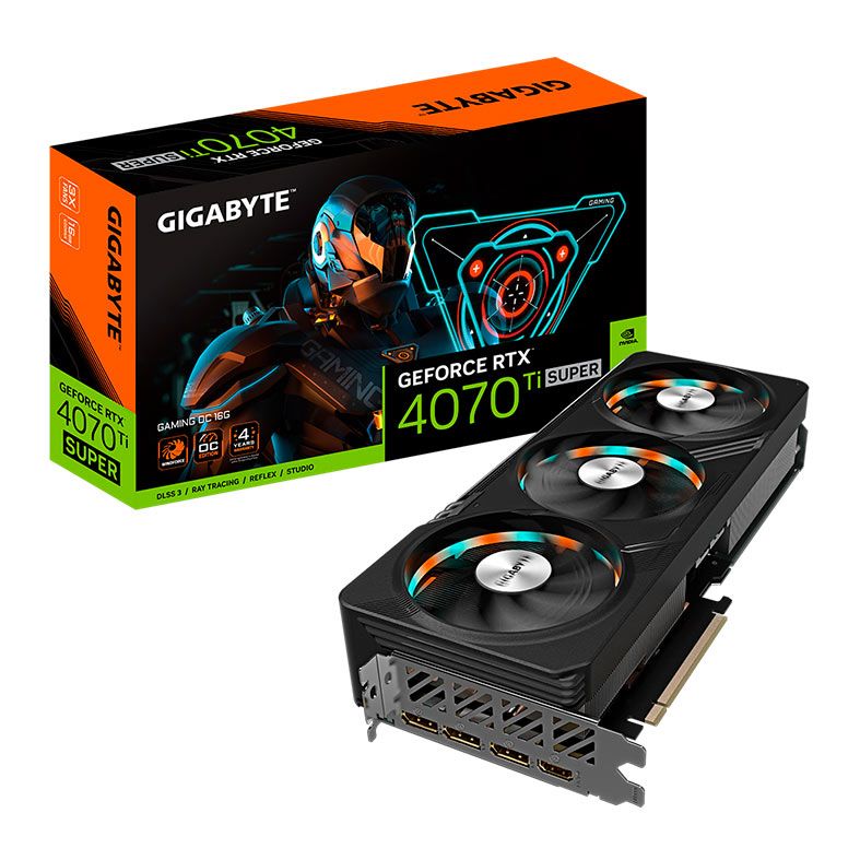 Placa de Video Gigabyte GeForce RTX 4070 Ti Super Gaming OC, 16GB, GDDR6X, 256-bit, GV-N407TSGAMING-OC-16GD