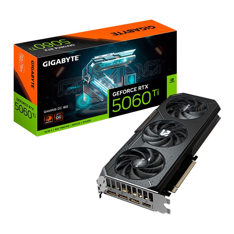 Placa de Video Gigabyte GeForce RTX 5060 Ti Gaming OC, 16GB, GDDR7, 128-bit, GV-N506TGAMING-OC-16GD - PRE VENDA