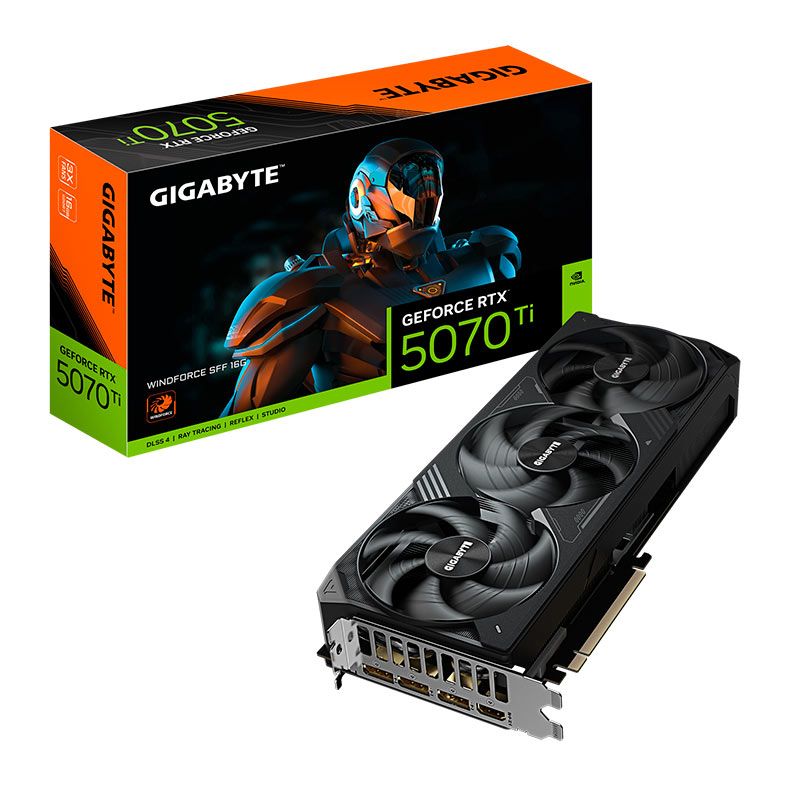 Placa de Video Gigabyte GeForce RTX 5070 Ti Windforce SFF, 16GB, GDDR7, 256-bit, GV-N507TWF3-16GD