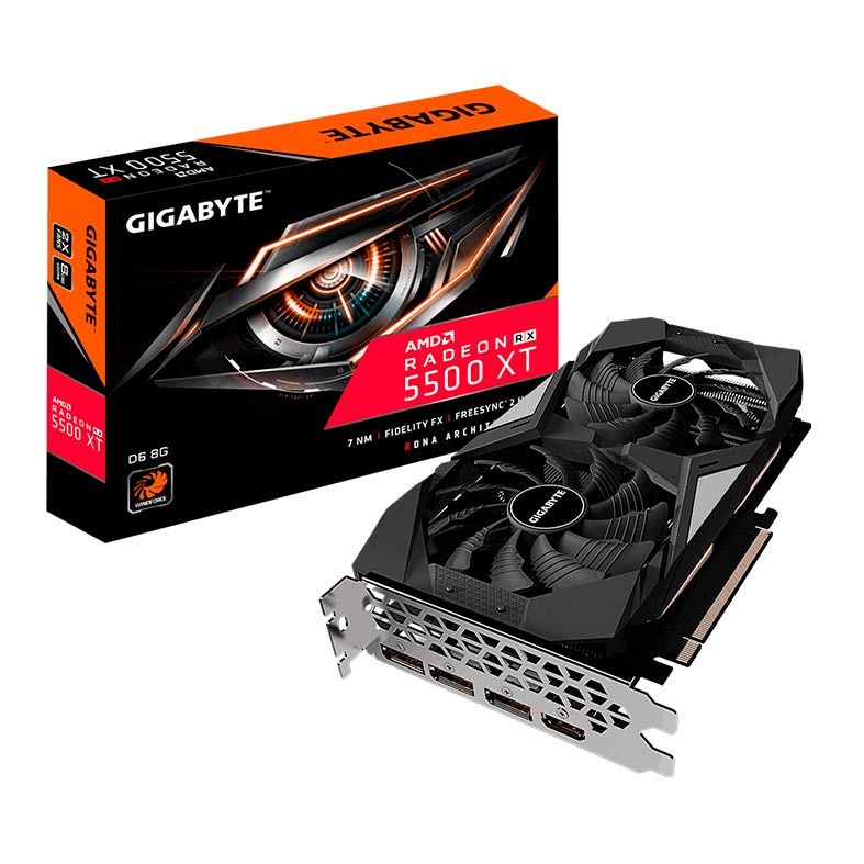Placa de Video Gigabyte Radeon RX 5500 XT D6 8GB Windforce 128-bit, GV-R55XTD6-8GD