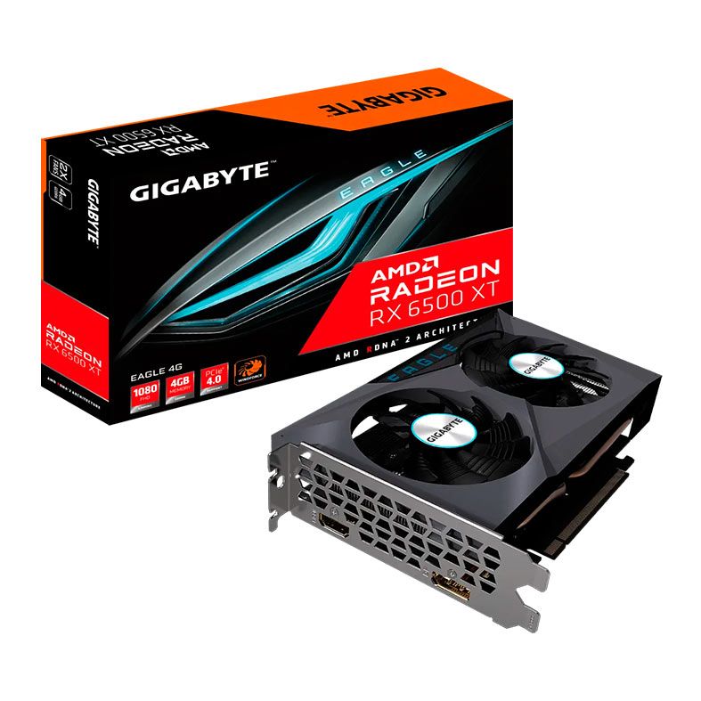 Placa de Video Gigabyte Radeon RX 6500 XT Eagle, 4GB, GDDR6, 64-Bit, GV-R65XTEAGLE-4GD