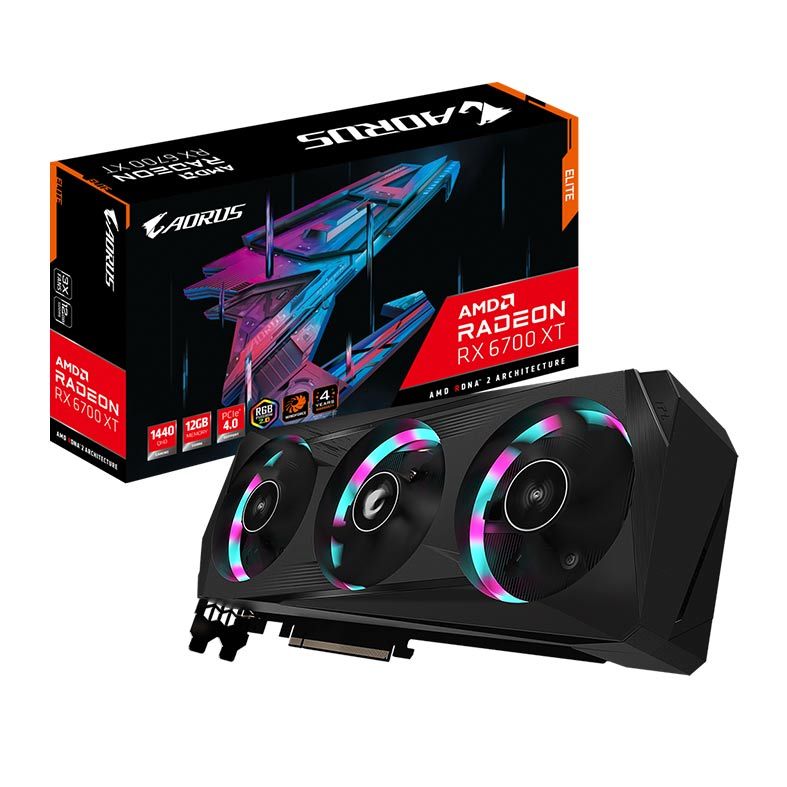 Placa de Video Gigabyte Radeon RX 6700 XT Aorus Elite, 12GB, GDDR6, 192-bit, GV-R67XTAORUS E-12GD