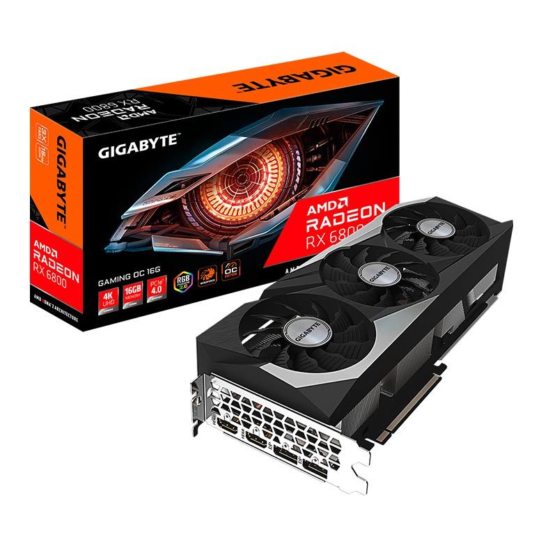 Placa de Video Gigabyte Radeon RX 6800 Gaming OC 16GB GDDR6 2‎56-bit, GV-R68GAMING-OC-16GD