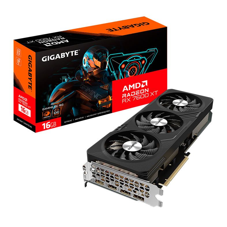 Placa de Video Gigabyte Radeon RX 7600 XT Gaming OC, 16GB, GDDR6, 128-bit, GV-R76XTGAMING-OC-16GD-NAC