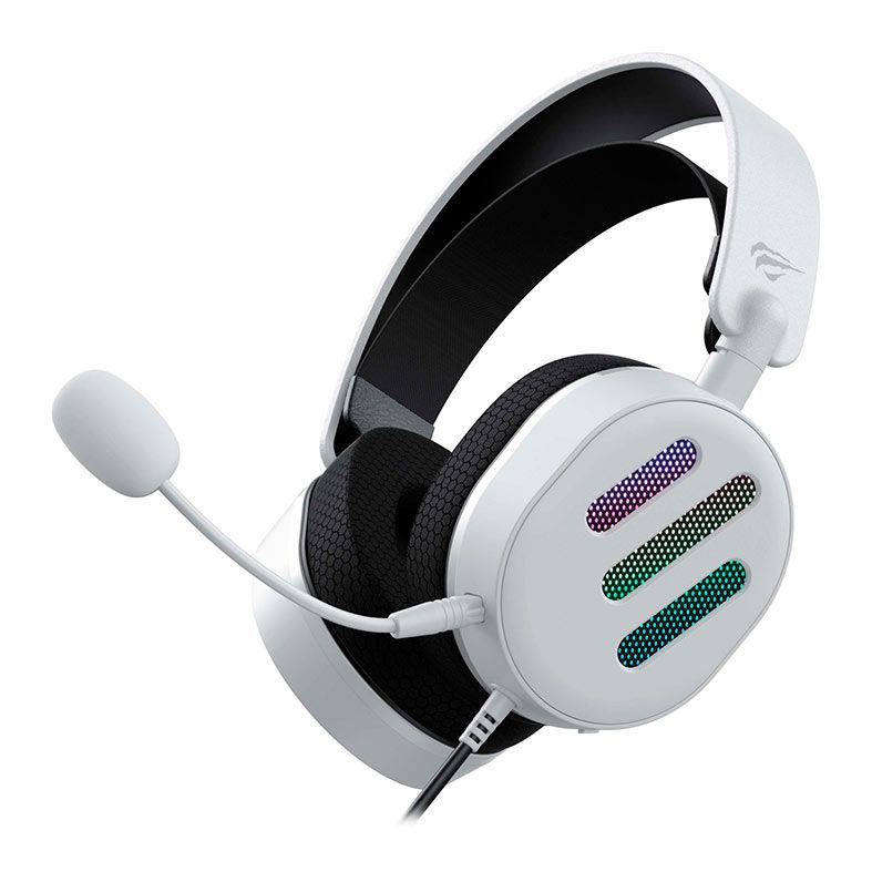 Headset Gamer Havit H2038U, RGB, Drivers 50mm, Branco, H2038U