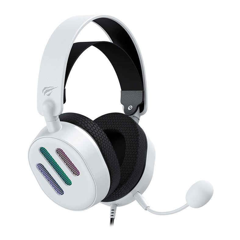 Headset Gamer Havit H2038U, RGB, Drivers 50mm, Branco, H2038U