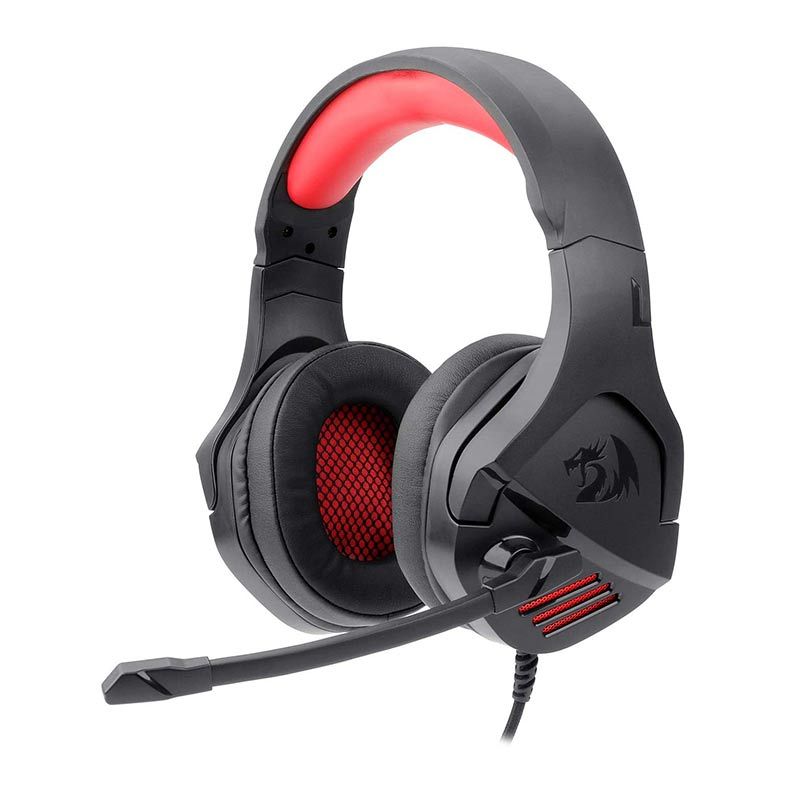 Headset Gamer Redragon Theseus, Drivers 53mm, Preto e Vermelho, H250