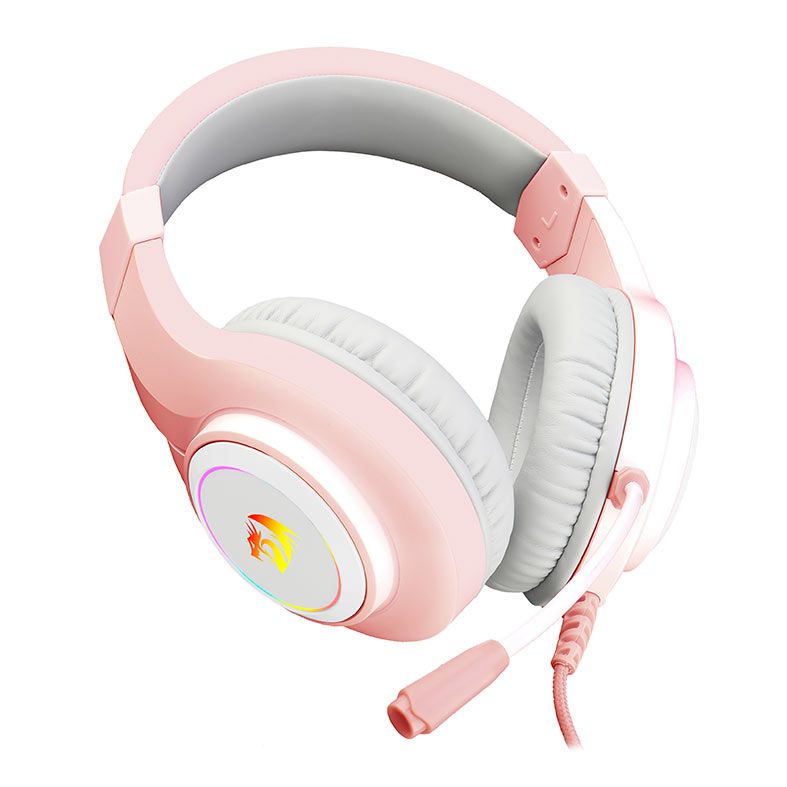 Headset Gamer Redragon Hylas, RGB, Drivers 50mm, Rosa, H260-P