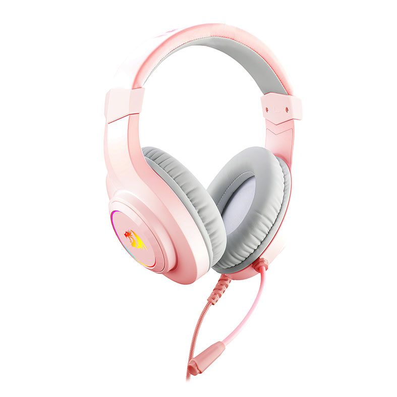 Headset Gamer Redragon Hylas, RGB, Drivers 50mm, Rosa, H260-P