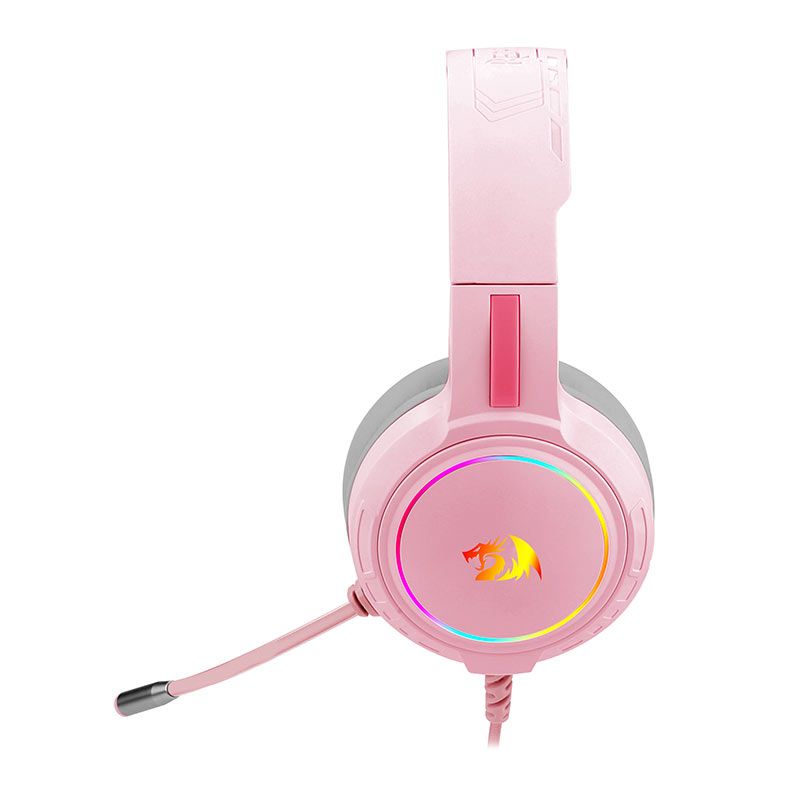 Headset Gamer Redragon Mento, RGB, Drivers 50mm, Rosa, H270-P