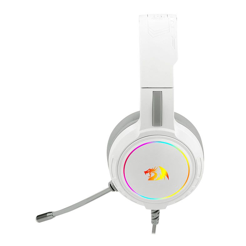 Headset Gamer Redragon Mento, RGB, Drivers 50mm, Branco, H270-W