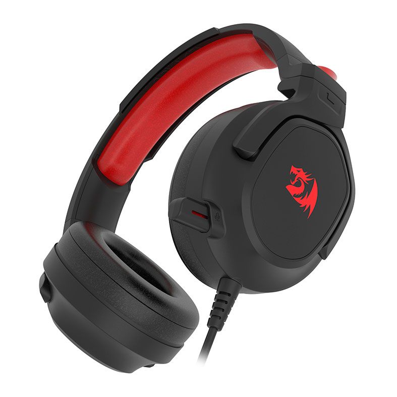 Headset Gamer Redragon Nireus, RGB, Som Surround 7.1, Drivers 50mm, Preto e Vermelho, H399-RGB
