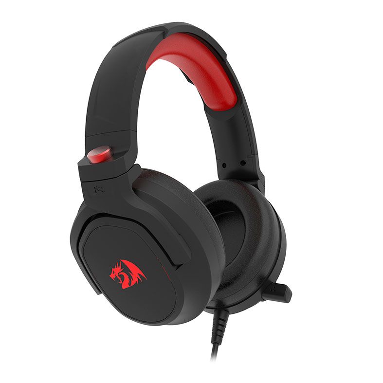 Headset Gamer Redragon Nireus, RGB, Som Surround 7.1, Drivers 50mm, Preto e Vermelho, H399-RGB