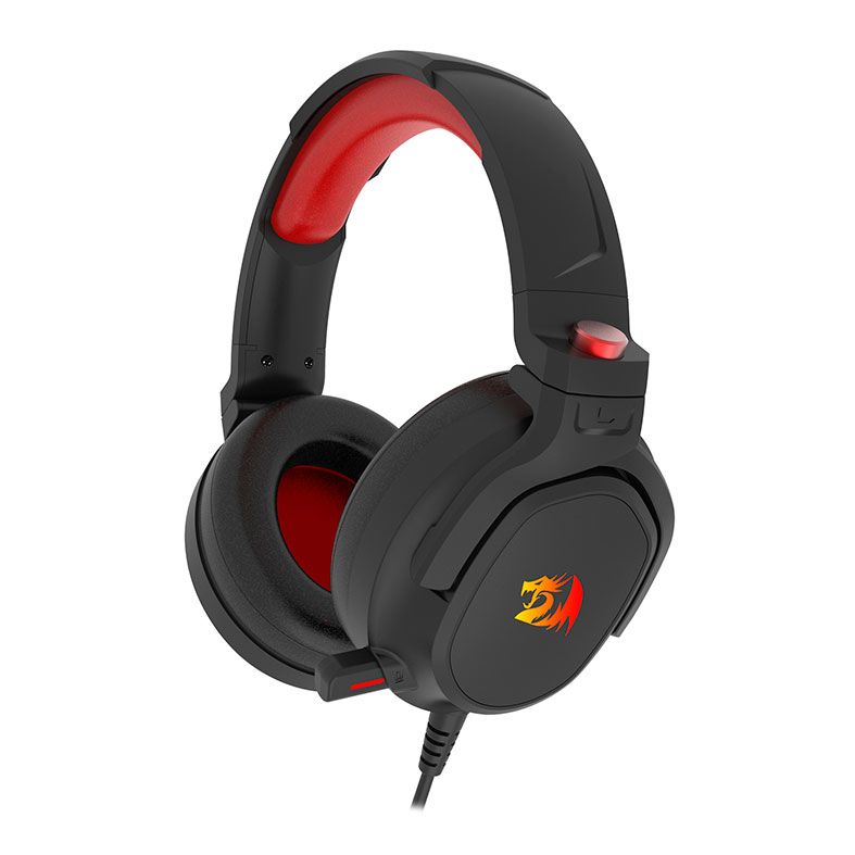 Headset Gamer Redragon Nireus, RGB, Som Surround 7.1, Drivers 50mm, Preto e Vermelho, H399-RGB