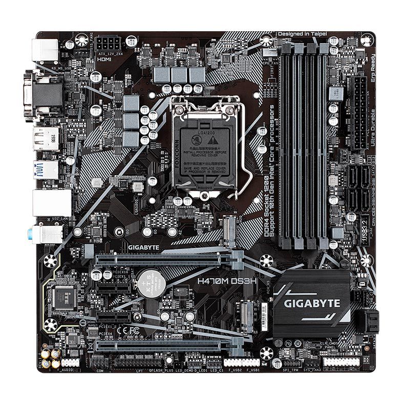 Placa Mae Gigabyte H470M DS3H DDR4 Socket 1200 Chipset Intel H470