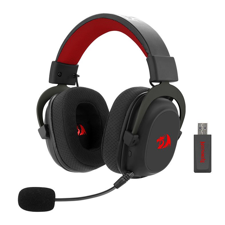 Headset Gamer Redragon Zeus Pro, Wireless, 7.1 Surround, Drivers 53mm, Preto, H510-PRO