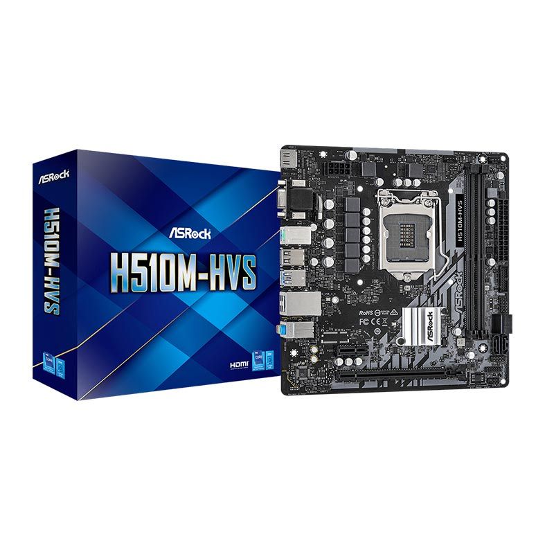 Placa Mae ASRock H510M-HVS, DDR4, Socket LGA1200, M-ATX, Chipset Intel H510, H510M-HVS
