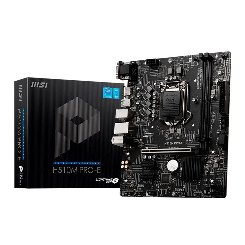 Placa Mae MSI H510M PRO-E, DDR4, Socket LGA1200, M-ATX, Chipset Intel H510, H510M-PRO-E