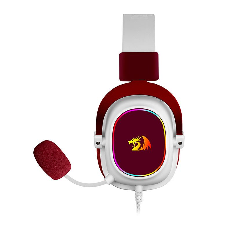 Headset Gamer Redragon Zeus X, RGB, Som Surround 7.1, Drivers 53mm, Vermelho e Branco, H510RGB-RED