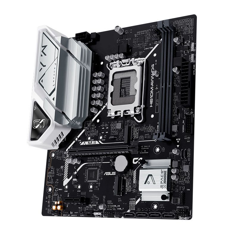 Placa Mae Asus H610M-AYW D4, DDR4, LGA1700, M-ATX, Chipset Intel H610, H610M-AYW-D4
