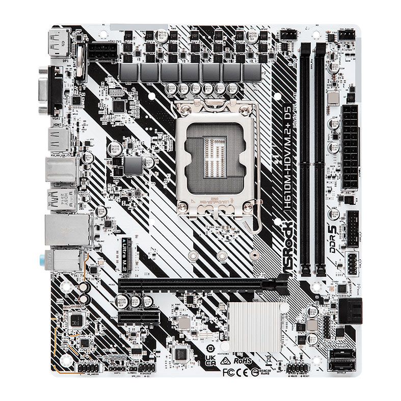 Placa Mae AsRock H610M-HDV/M.2+D5, DDR5, LGA 1700, M-ATX, Chipset Intel H610, H610M-HDV/M.2PLUSD5