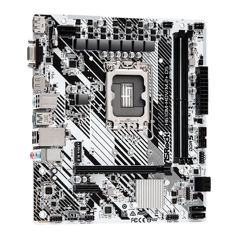 Placa Mae AsRock H610M-HDV/M.2+D5, DDR5, LGA 1700, M-ATX, Chipset Intel H610, H610M-HDV/M.2PLUSD5