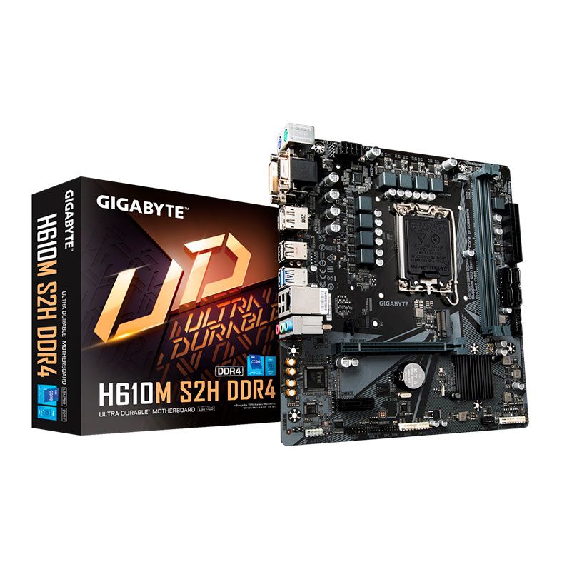 Placa Mae Gigabyte H610M S2H DDR4, Socket 1700, M-ATX, Chipset Intel H610, H610M-S2H-DDR4