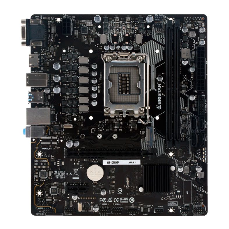 Placa Mae Biostar H610M, DDR4, LGA 1700, M-ATX, Chipset Intel H610, H610MHP