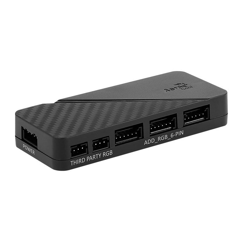 Hub PWM Aerocool H66F, 6 Portas 5v, Preto, H66F
