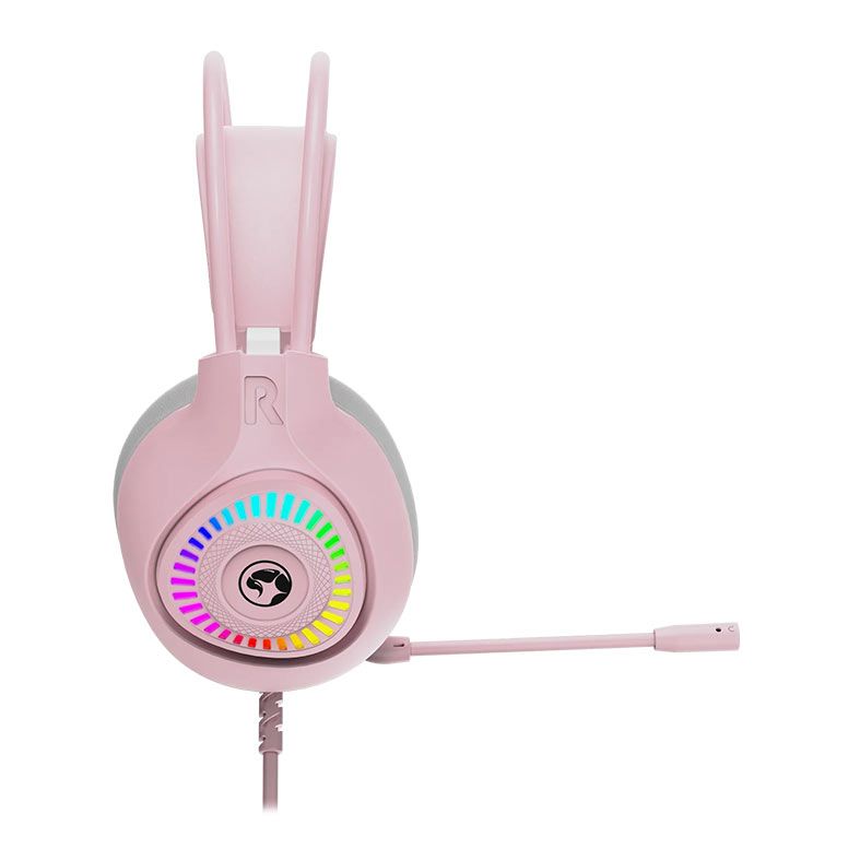 Headset Gamer Marvo H8325, RGB, Drivers 50mm, Rosa, H8325-PK