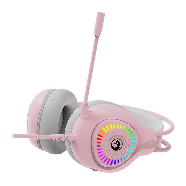 Headset Gamer Marvo H8325, RGB, Drivers 50mm, Rosa, H8325-PK