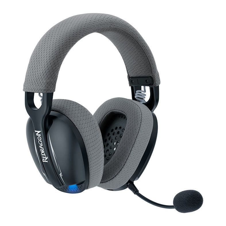 Headset Gamer Redragon Skuld Pro, Led Azul, Bluetooth, Drivers 40mm, Preto, H878BG