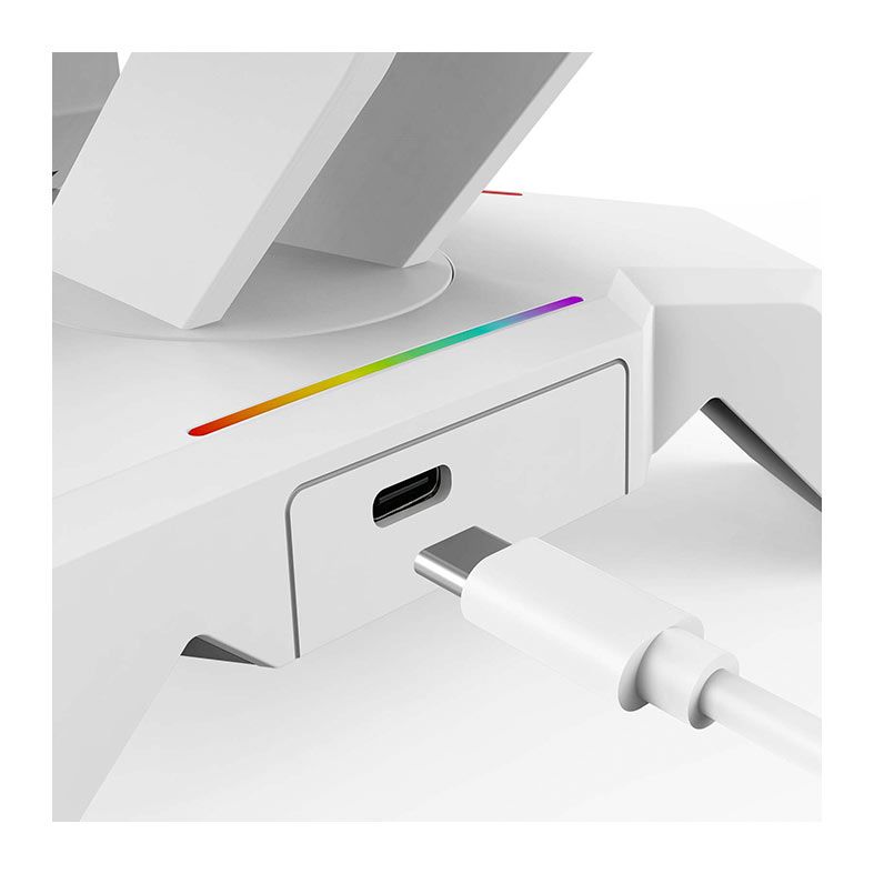 Suporte Para Headset Redragon Scepter Elite, RGB, Branco, HA311-W
