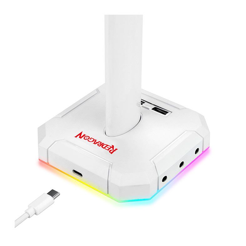 Suporte Para Headset Redragon Scepter, RGB, Branco, HA312-W