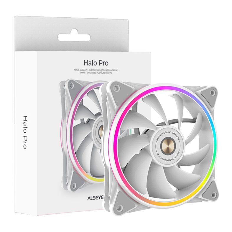 Ventoinha Alseye Halo Pro, ARGB, 120mm, Branco, HALO-PRO-W-ALSEYE