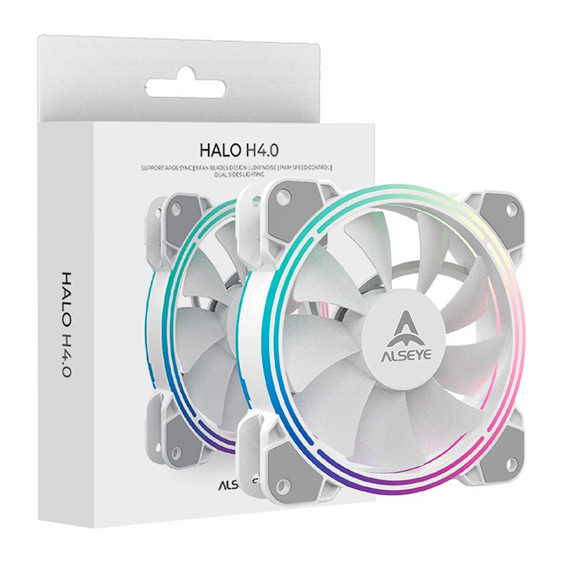 Ventoinha Alseye Halo H4.0, ARGB, 120mm, Branco, HALO-W-ALSEYE