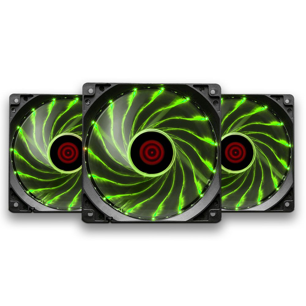 Kit Ventoinhas TGT Hawker 3x120mm Verde, KIT-03-HAWKER-GREEN
