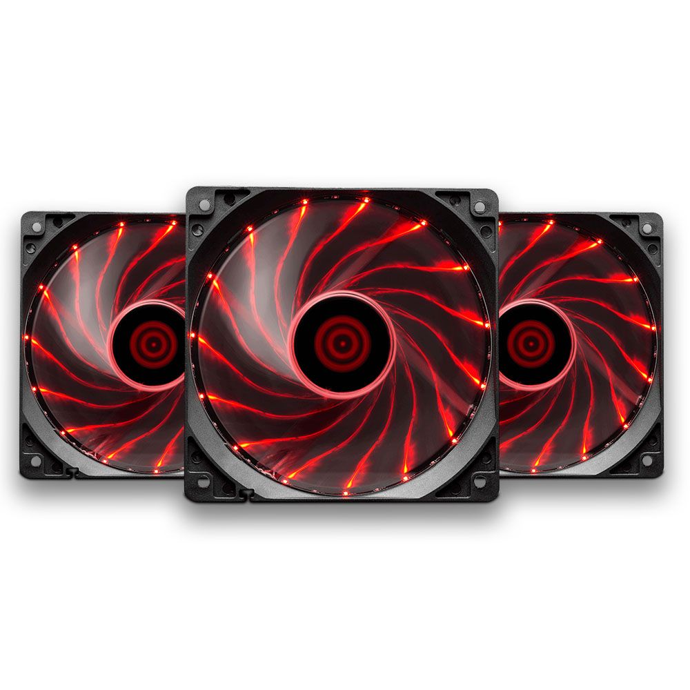 Kit Ventoinhas TGT Hawker 3x120mm Vermelha, KIT-03-HAWKER-RED
