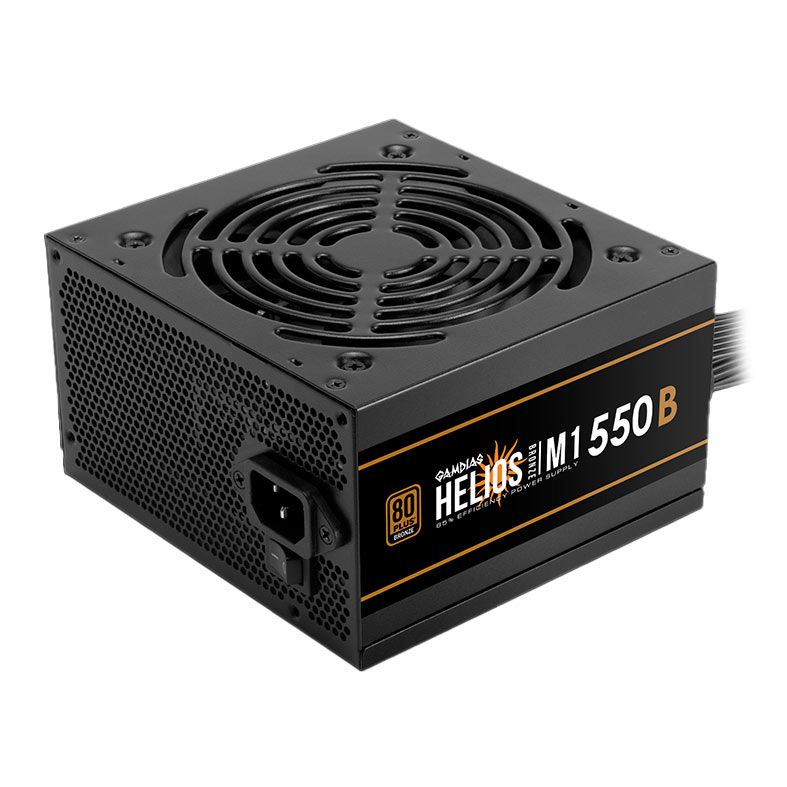 Fonte Gamdias Helios M1-550B, 550W, 80 Plus Bronze, Preto, HELIOS-M1-550B