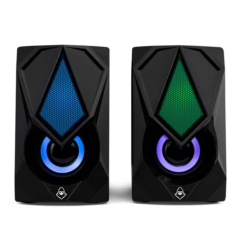 Caixa de Som Mancer Helm RGB Rainbow 2x3W, MCR-HMT-RB01