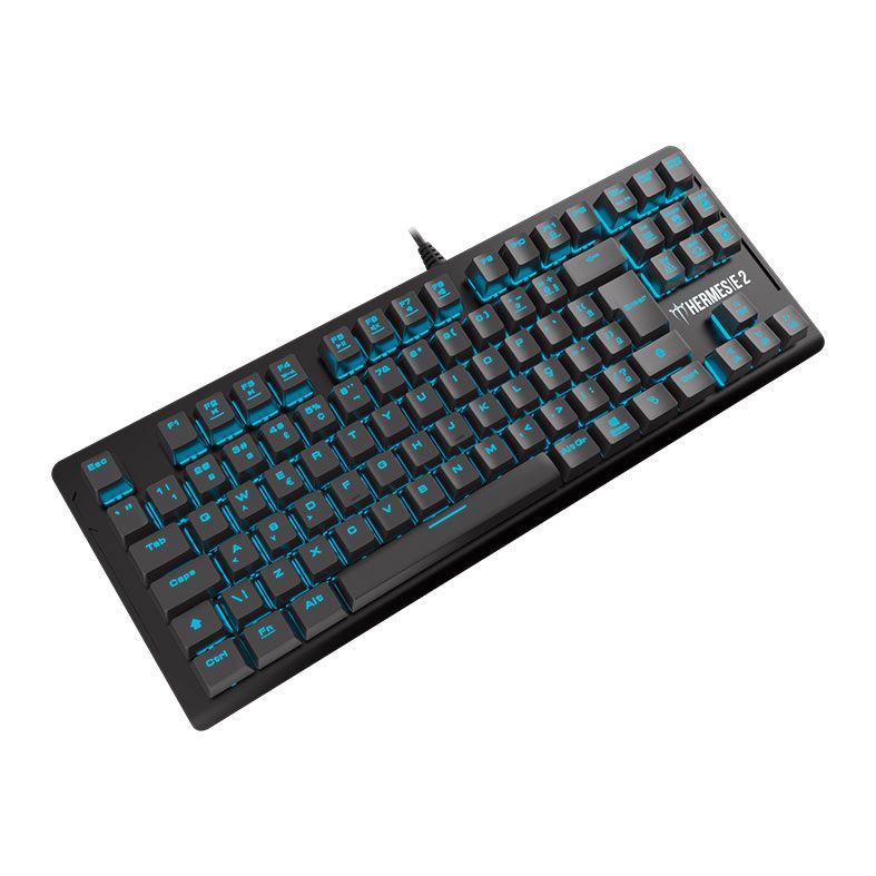 Teclado Mecanico Gamer Gamdias Hermes E2, Led Azul, ABNT2, Switch Azul, Preto, HERMES E2 BLUE BR BLUE