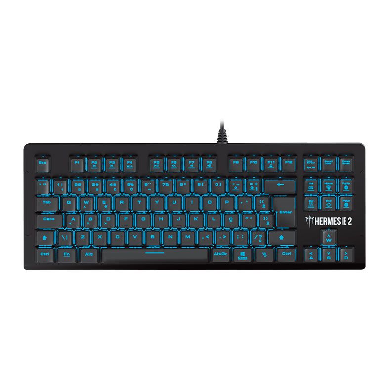 Teclado Mecanico Gamer Gamdias Hermes E2, Led Azul, ABNT2, Switch Azul, Preto, HERMES E2 BLUE BR BLUE