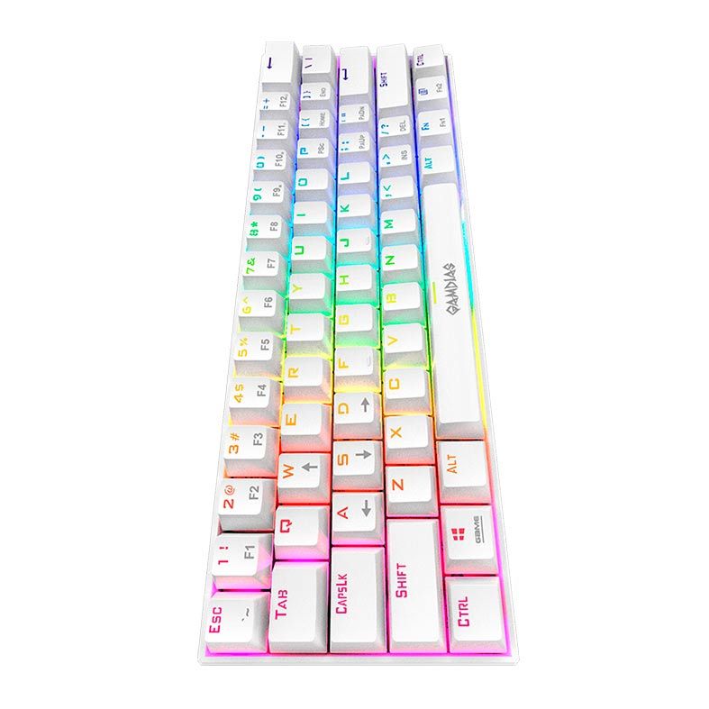 Teclado Mecanico Gamdias Hermes E3 Branco RGB Switch Marrom, HERMES E3 RGB(US/BROWN/WH)