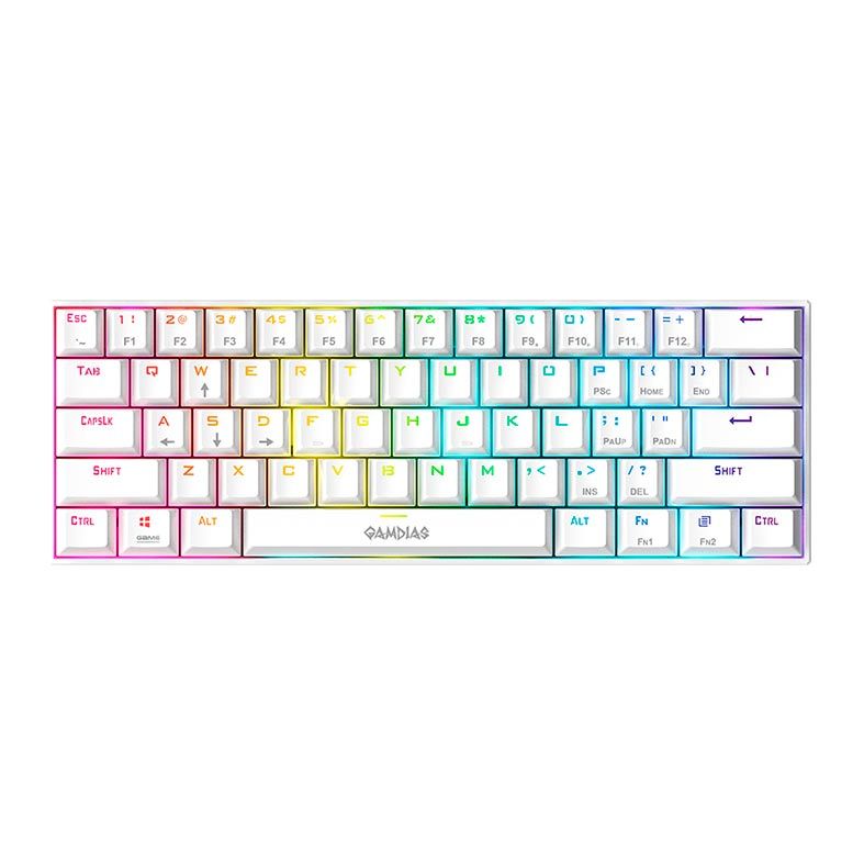 Teclado Mecanico Gamdias Hermes E3 Branco RGB Switch Vermelho, HERMES E3 RGB(US/RED/WH)