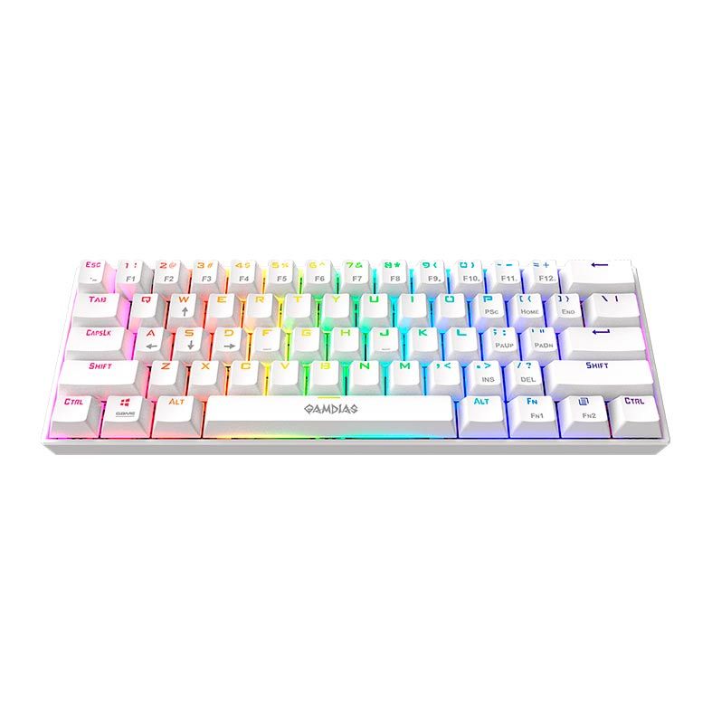 Teclado Mecanico Gamdias Hermes E3 Branco RGB Switch Azul, HERMES E3 RGB(US/BLUE/WH)