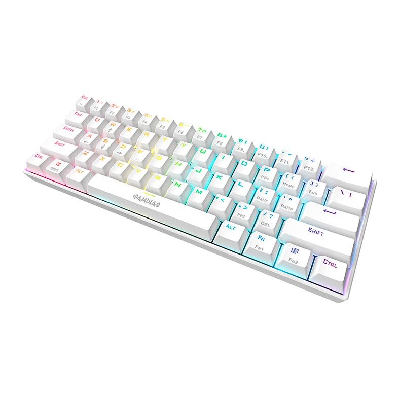 Teclado Mecanico Gamdias Hermes E3 Branco RGB Switch Azul, HERMES E3 RGB(US/BLUE/WH)
