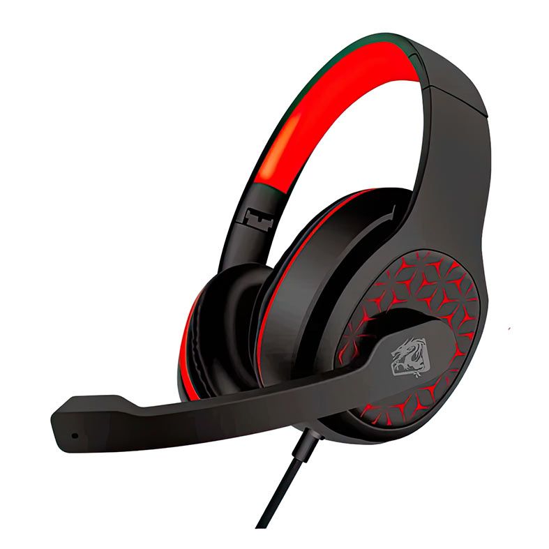Headset ELG EMPEROR, Driver 40mm, Preto e Vermelho, HGE01