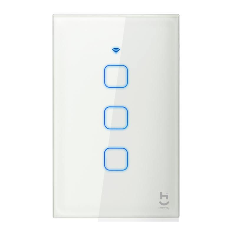 Interruptor Inteligente Geonav 3 Botoes Wi Fi Para Iluminacao, HIINT3C