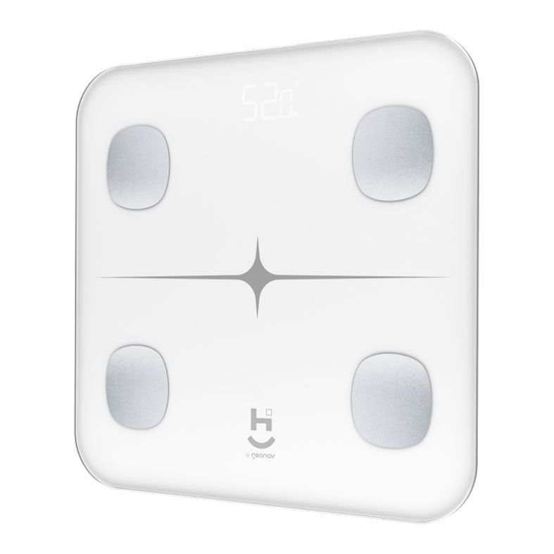 Balanca Inteligente Com Bioimpedancia Geonav, Bluetooth, Ate 180Kg, Branca, HISAUBA
